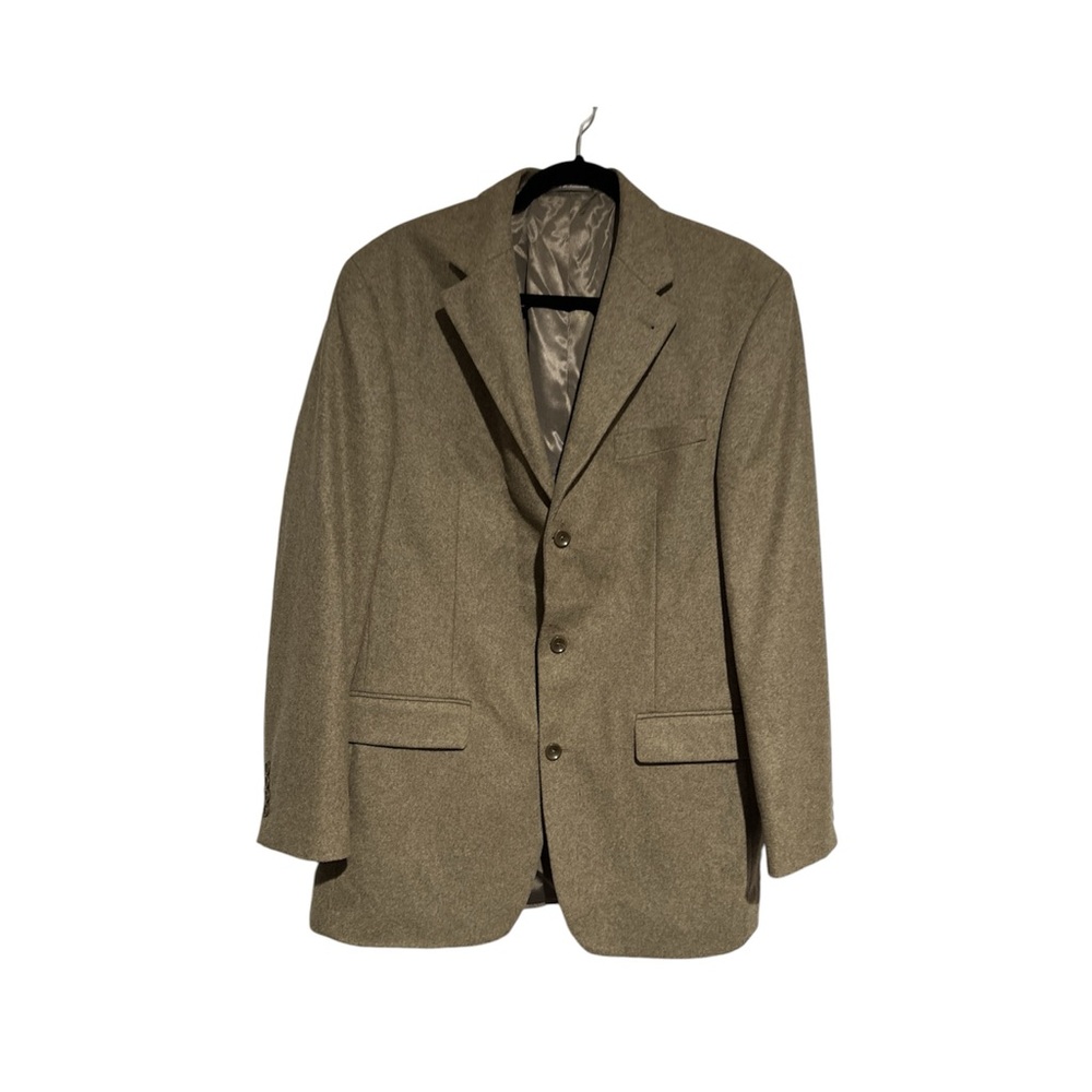 Oscar De La Renta Men’s Wool Cashmere Blazer Size 42L Taupe (Brownish/gray)